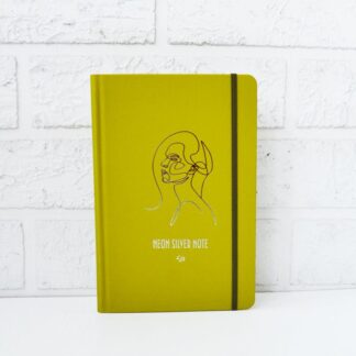 Блокнот A6/80 "4PROFI" /904495/ ## "Neon silver note" olive, інтегр.,тисн.фол., на гумці, 70г.