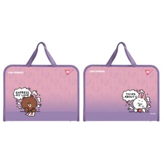 Папка-портфель на блискавці А4+ "Yes" /492315/ "Line Friends" з ткан. ручк. (1/24/48)