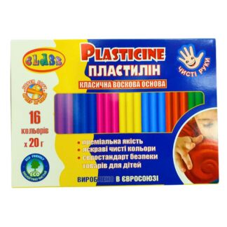Пластилін "CLASS" "Чисті руки MAXI" 16 кол. /7647С/ восковий 320 гр.