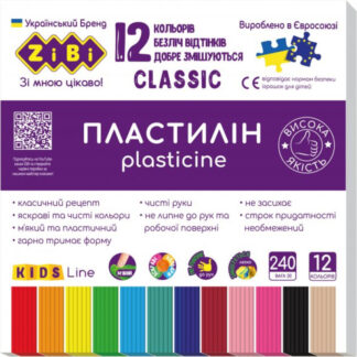 Пластилін "ZiBi" CLASSIC 12 кол. /ZB.6233/ 240г, KIDS Line