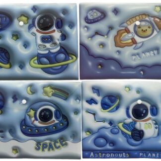 Папка-конверт на кнопці А4+ /1605-А4/ "Космонавт-3D" 18мкм, 33*23,5см (12)