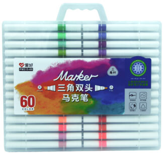 Скетч Маркер двосторонній "AIHAO" /AH515-60/ трикутн. 60шт/набір  (1/6/24)