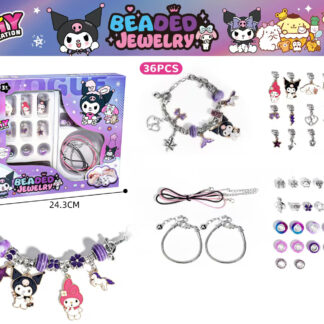Набір для творчості /601-В-36/ створення браслетів Пандора "Kuromi Куромі" 36 деталей, 24,3 * 21см