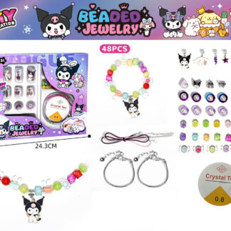 Набір для творчості /601-А-48/ створення браслетів Пандора "Kuromi Куромі" 48 деталей, 24,3 * 21см