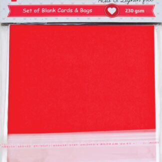 Набір заготовок для листівок "SANTI" /952286/ 15*15 см 5шт., червоний, 230г/м2 (1/100)