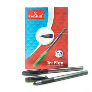 Ручка кулькова "Radius" /Tri Flex ТТ/ чорн, 0,7мм ТРИКУТ.+ гумк. грип (50/2000)