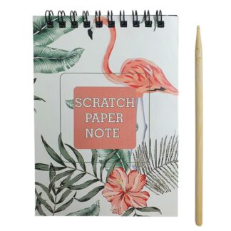 Блокнот для гравюр А6/10арк "JO" /S-2930-2/ "Фламінго" паличка, чорні аркуші, спіраль мікс (1/12)