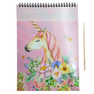 Блокнот для гравюр А4/10арк "JO" /L-2930-3/  "Skratch note" паличка, чорні аркуші, спіраль мікс (1/12)