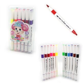 Скетч Маркер двосторонній "JO" /260-12/ "Mouse" 12кол. кругл/скош након. plastic box (1/18/108)