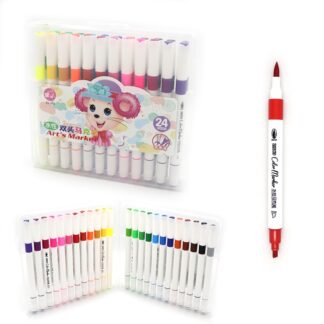 Скетч Маркер двосторонній "JO" /260-24/ "Mouse" 24кол. кругл/скош након. plastic box (1/14/56)