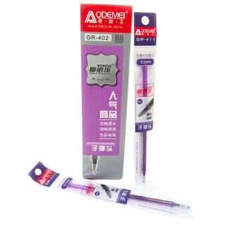 Стрижень гелевий пиши-стирай "AODEMEI" /GR-402-VIO/ 0,5мм темно-фіолетовий, 126мм, 1шт/ПВХ (20/240/5760)