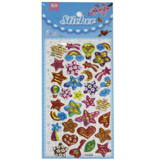 Наліпка пластикова з фольгою /Y-L035/ 24*10см "Зірки" (12)