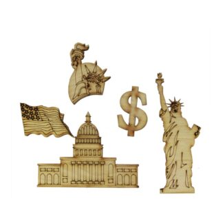 Набір заготовок "Rosa Talent" для декорування "Америка" /974/ 5шт, фанера