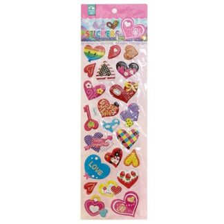 Наліпка рельєфна WB /XQ-033/ "Серце" 10,5*35см, опукла з фольгою (12)