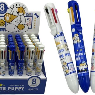 Ручка кулькова "Аodemei" /ADM-15268/ 8-кольорова "Цуценя" (40)