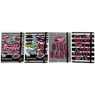 Блокнот 14,5*10,5см/96арк. /13402-А6/ на гумці  "Для дівчаток" золоте обведення мікс (1/12)