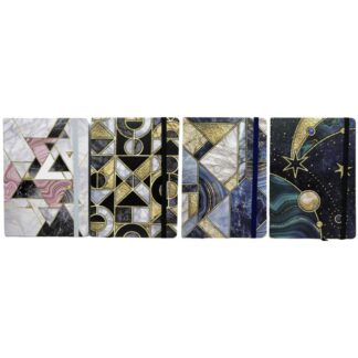 Блокнот 14,5*21см/96арк. /10819-А5/ на гумці "Абстракція із золотом" мікс (1/12)