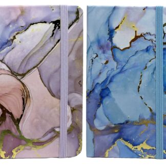 Блокнот 14,5*21см/80арк. /5703-21/ на гумці обкл. шкірзам "Мармуровий", # мікс (1/16)