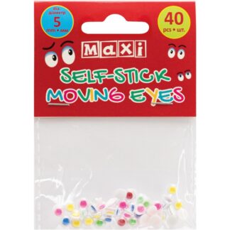 Стікер для творчості "Maxi" /MX61720/ рухливі оченята,кольор, 40шт/5мм (1/80)