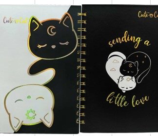 Блокнот А5/80арк /1813-23/ на спіралі "Коти" тв. обкл., мікс