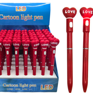 Ручка кулькова /7026-28/  світиться "Серце" (48)
