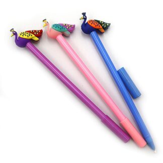 Ручка гелева "JO" /C0096/ "Пава" з іграшкою, синя (12/144/1728)