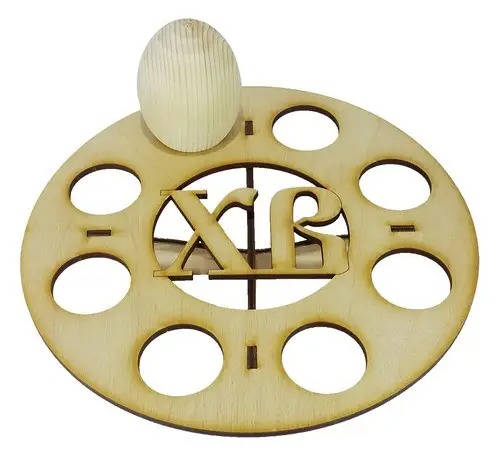 Заготовка "Великдень Підставка Кругла ХВ на 8 яєць" /AS-4206, В-0341/ Фанера, d=20см