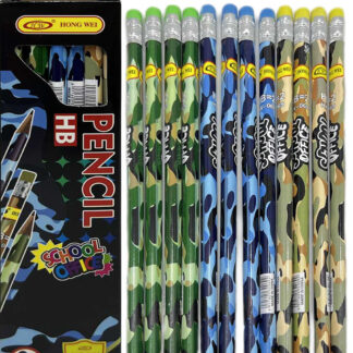 Олівець ч/г /HW-069/ НВ з гумкою "Камуфляж" тригранні 12шт./уп. (1/12/240)