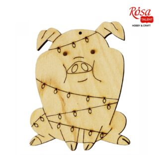 Заготовка "Rosa Talent" "Свинка в гірлянді" /158/ 4шт, фанера, 7,9*10см