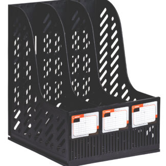Лоток для паперу вертикальний "NORMA" /7021/ чорний 3 відд. (1/24/48)