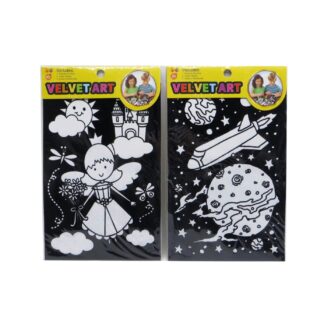 Набір для творчості /90182/ Оксамитова розмальовка, фарби 12 кол., 16*23см, мікс (1/12)