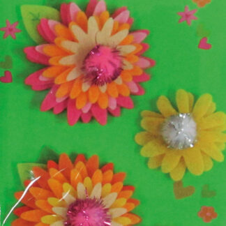 Стікер для творчості "1В" /951531/ "Квіточки", повсть, 4шт/уп (1/6)