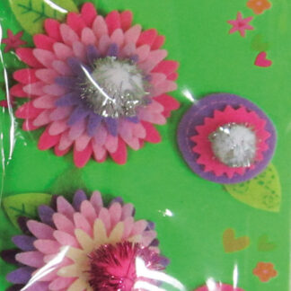 Стікер для творчості "1В" /951533/ "Квіточки", повсть, 4шт/уп (1/6)