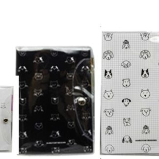 Блокнот 7,5*10см/60арк. /1003777/ ==  на кнопці з ручкою "Коти,собаки" (1/12/144)