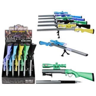 Ручка гелева "JO" /1109-5/ дитяча з іграшкою "Снайперська гвинтівка" 0,38мм, синя, мікс (30/270)