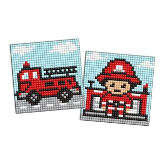 Набір для творчості зі стразами (наліпка) "Ідейка" /AMS1099/ "Професії.Пожежник" 9*9см