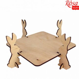 Підставка для паски "ROSA TALENT" /192/ "Зайчики" квадрат, фанера, 22*22*9см