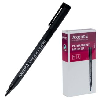 Маркер перманентний "Axent" /2535-01-A/ "Permanent", 1 мм, круглий чорний (12/144)