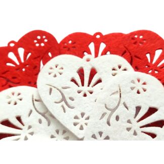 Заготовка "Діамантові ручки" /120790/ з фетру "Сердечко з візерунком" 5 см,30 шт в пак