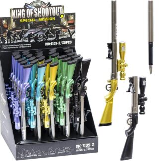 Ручка гелева "JO" /1109-2/ дитяча з іграшкою "Снайперська гвинтівка"  0,38мм, синя,мікс (30/270)