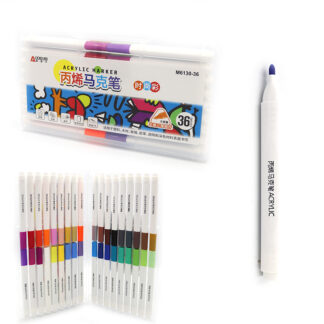 Набір маркерів 36 кол. "AODEMEI" /M6130-36/ трикутн.корпус, акрил, пласт.контейнер (1/12/48)