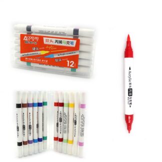 Набір маркерів 12 кол. "AODEMEI" /M6140-12/ м'який+тверд., акрил, пласт.контейнер (1/24/96)