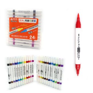 Набір маркерів 24 кол. "AODEMEI" /M6140-24/ м'який+тверд., акрил, пласт.контейнер (1/12/48)