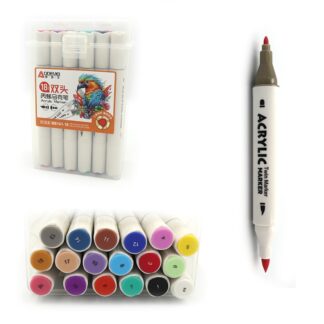 Набір маркерів 18 кол. "AODEMEI" /M6141-18/ трикутн.корпус, м'який+тверд., акрил, пласт.контейнер (1/2/60)