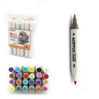 Набір маркерів 24 кол. "AODEMEI" /M6141-24/ трикутн.корпус, м'який+тверд., акрил, пласт.контейнер (1/40)