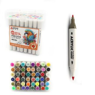 Набір маркерів 48 кол. "AODEMEI" /M6141-48/ трикутн.корпус, м'який+тверд., акрил, пласт.контейнер (1/20)