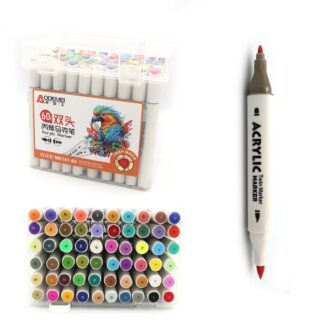 Набір маркерів 60 кол. "AODEMEI" /M6141-60/ трикутн.корпус, м'який+тверд., акрил, пласт.контейнер (1/16)