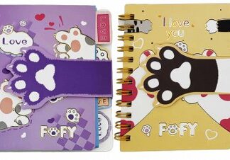 Блокнот 10*11,2см/65арк. /6420/ на спіралі з роздільниками "Лапка", мікс (1/24)