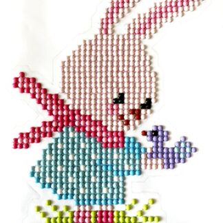 Набір для творчості зі стразами (наліпка) "Go to art" /189408/ "Зайчення з пташкою" 10*15 см (1/5)