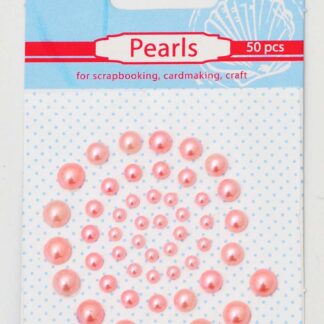 Перлини самоклеючі "Santi" /952632/ рожеві  розмір:3мм-6мм (50шт)  (1/10)